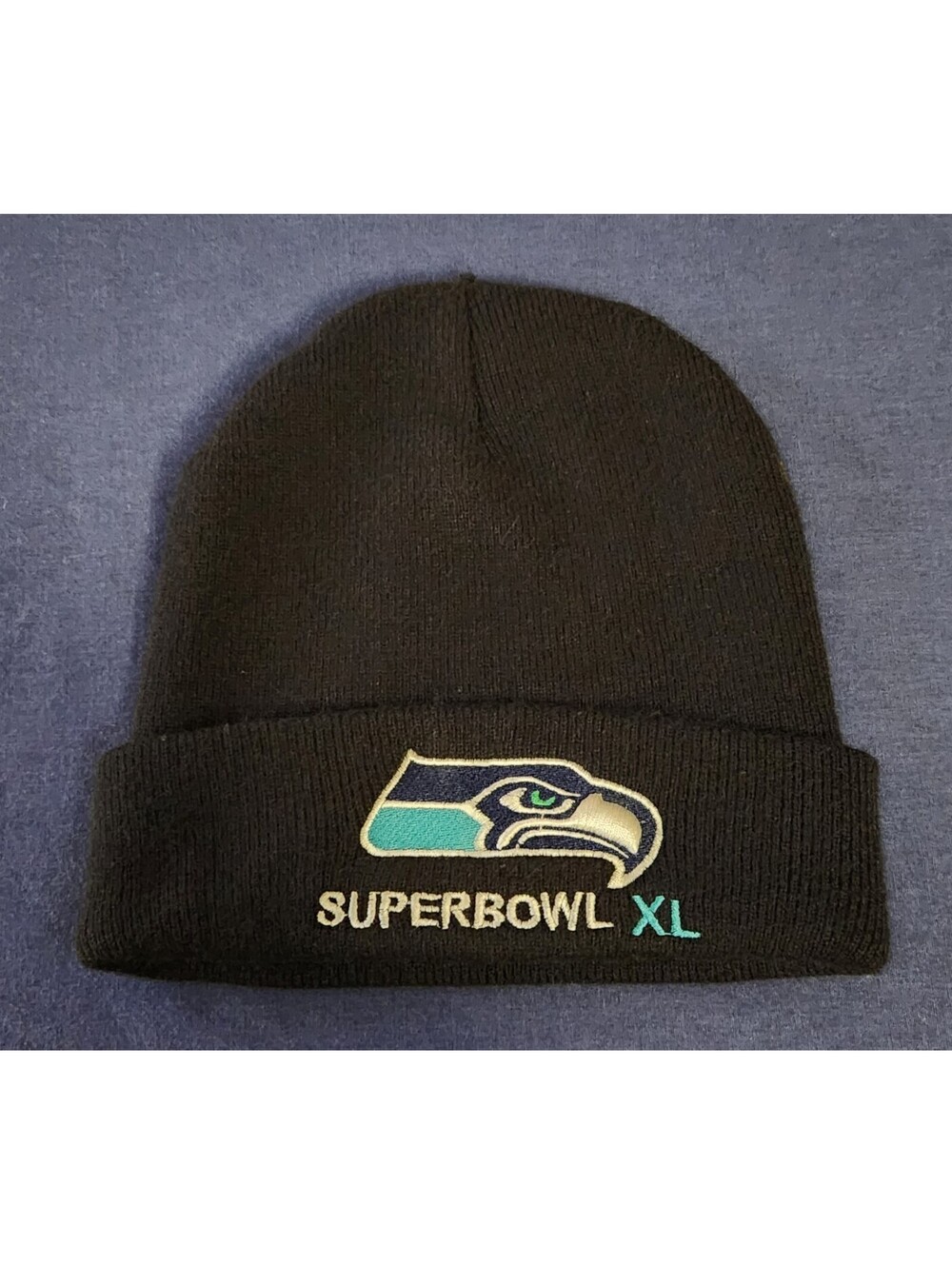 Seattle Seahawks Super Bowl XL Beanie Knit Hat Winter Cap NFL 2006 Vintage Style